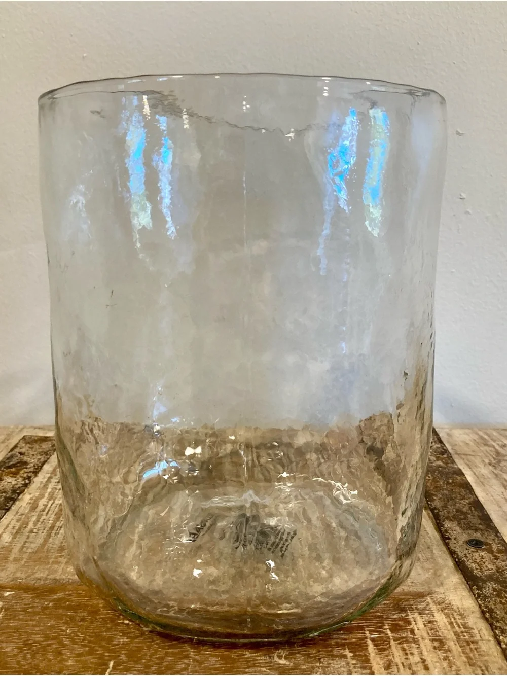 Wabisabi Clear Glass Hurricane Candle Holder or Vase New